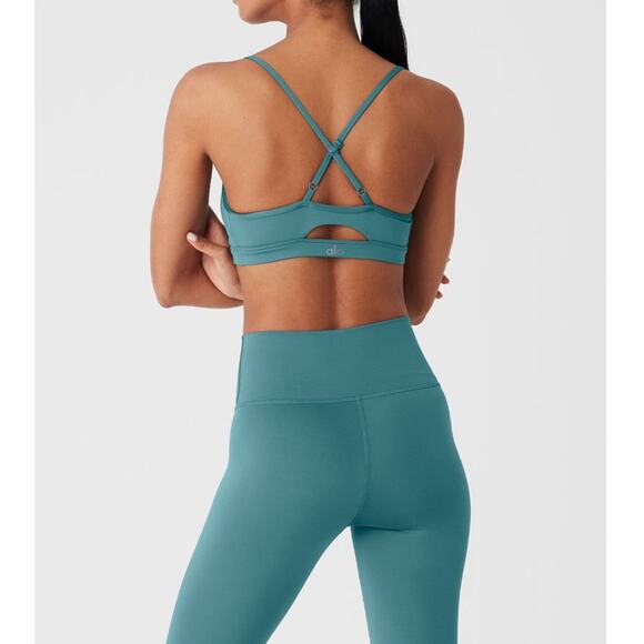Alo Yoga Airlift Intrigue Bra High-Waist Airlift Leggings Teal Agate Small NWT - Picture 8 of 16